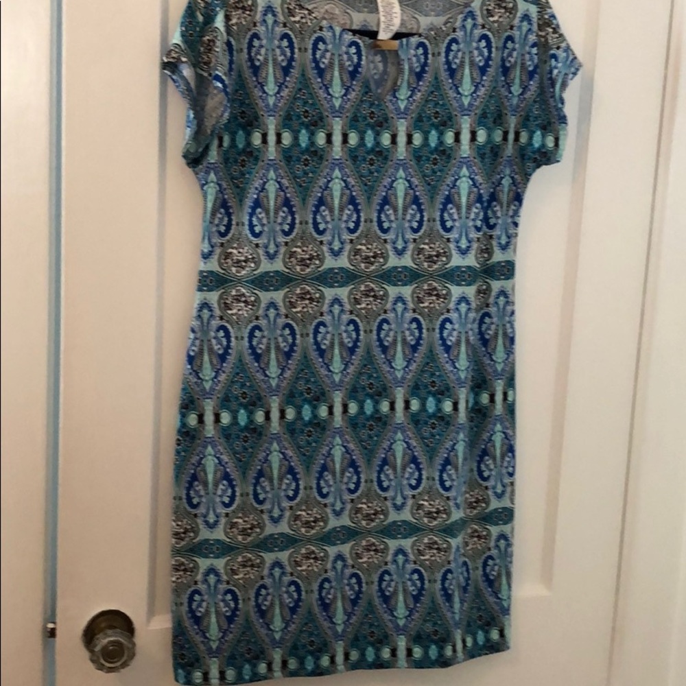 Excellent aDressing Women Blue Paisley Dress Med